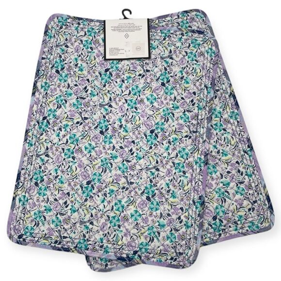 ~Vera Bradley Cotton Pot Holder & Oven Mitt Set in Amethyst Plaid NWT - Picture 7 of 8